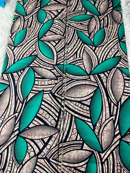 African fabric/Ankara-Green and clear color/Danshiki/Danshiki fabric/African print/Ankara fabric for dress/ African textile for crafts/African print for sewing/KM10