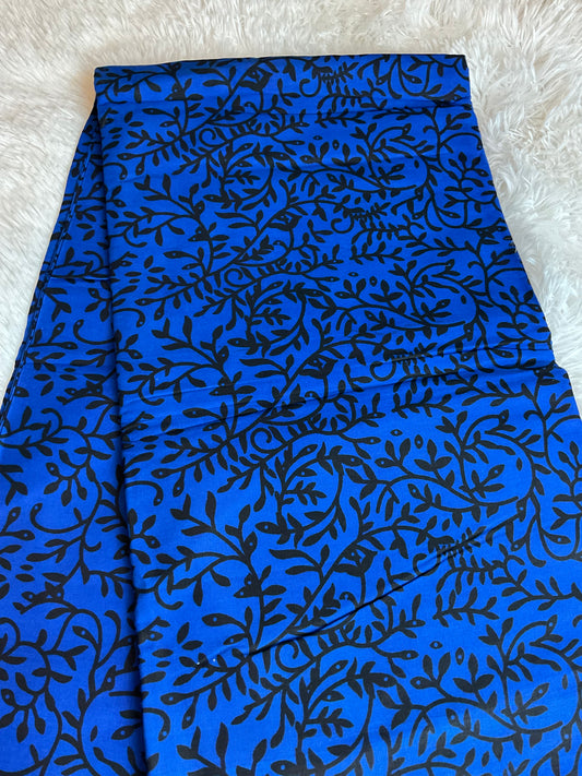 African fabric/Ankara fabric/ Danshiki/Danshiki fabric/African print/Ankara fabric for dress/ African textile for crafts/African Print/KM57/Blue and Black African Fabrics