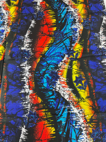 African fabric/Ankara fabric/ Danshiki/Danshiki fabric/African print/Ankara fabric for dress/ African textile for crafts/Blue African print/KM85