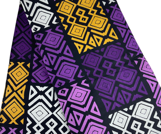 Quality African Print Fabric/Ankara Fabric 6 Yards/100% Cotton Fabric Purple/KM107