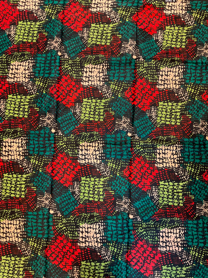 African fabric/Ankara fabric/Ankara fabric/KM109/African Print/African Wax/Green and Red Ankara