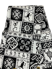 African Fabric/Ankara-White and Black Color/Tribal Print/KM57/Africanwaxprint