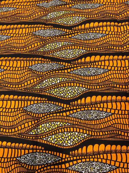African fabric/Ankara fabric/ Danshiki/Danshiki fabric/African print/Ankara fabric for dress/ African textile for crafts/African Print/KM57/Orange and brown African Fabrics