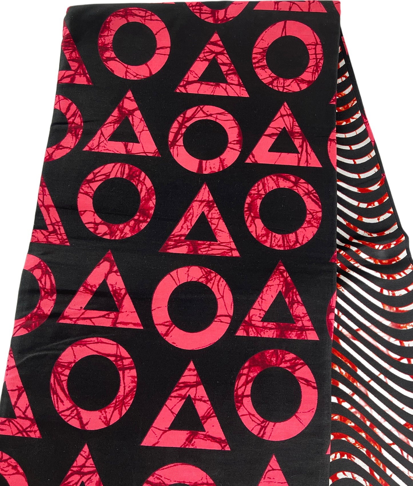 African Fabric/Ankara-Orange and Cream Color/By The Yard/KM670