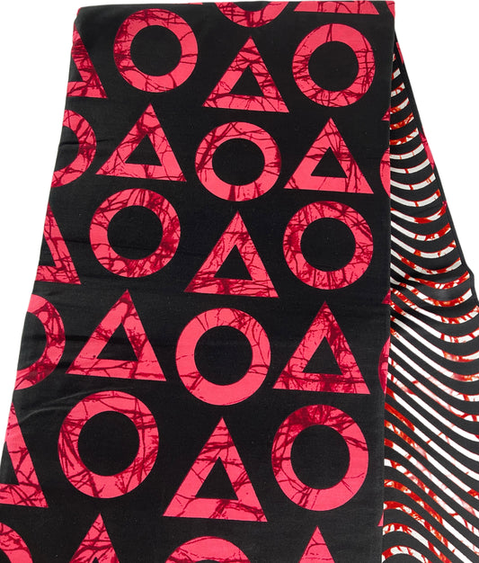 African Fabric/Ankara-Orange and Cream Color/By The Yard/KM670