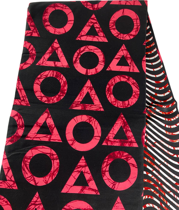 African Fabric/Ankara-Orange and Cream Color/By The Yard/KM670