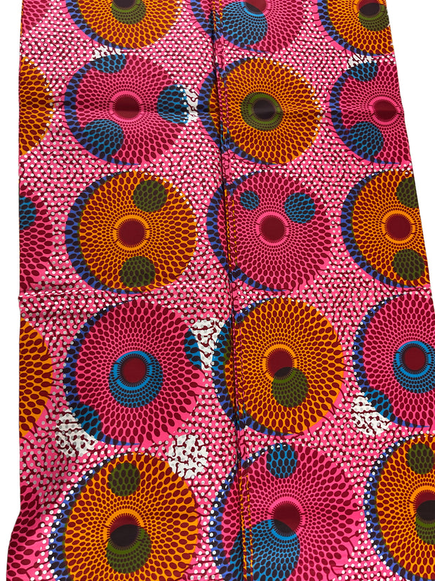 African fabric/Ankara-Pink Blue Color/By The Yard/KM104/Cotton Fabric