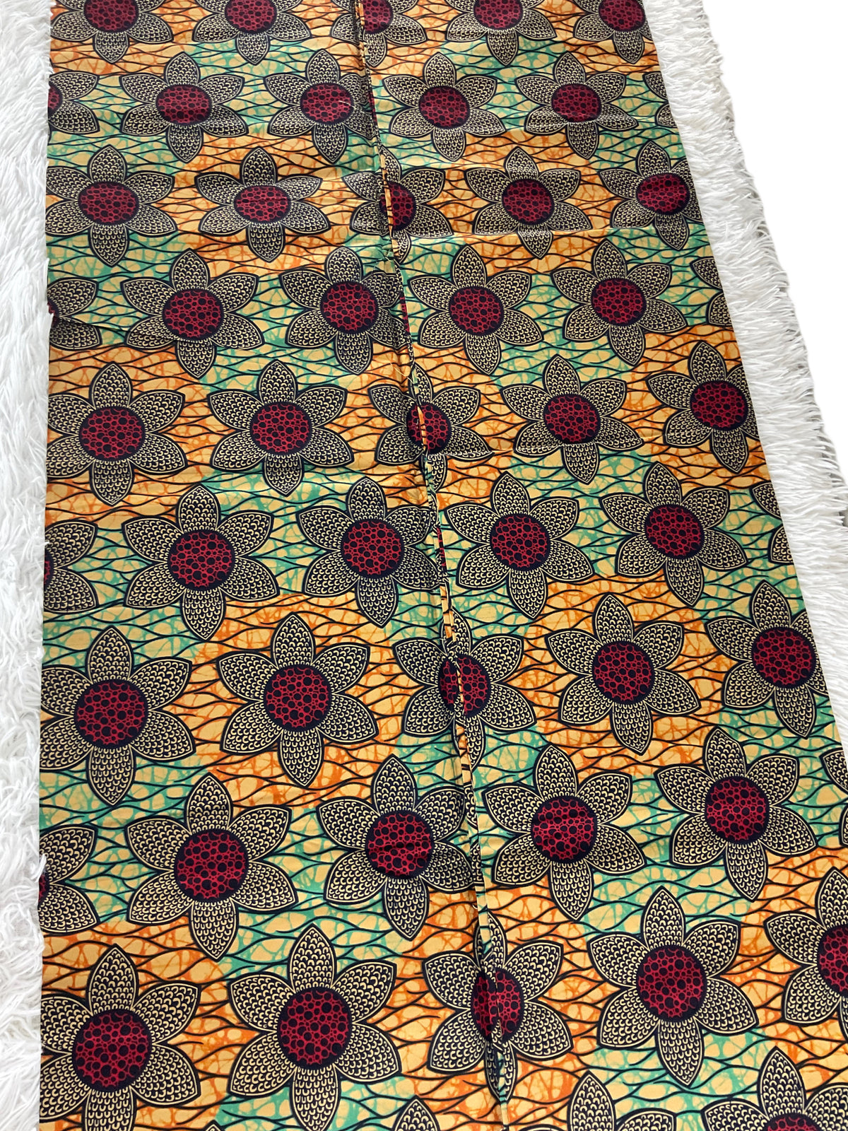 Green Brown African fabric/Ankara fabric/African Wax Print/KM10