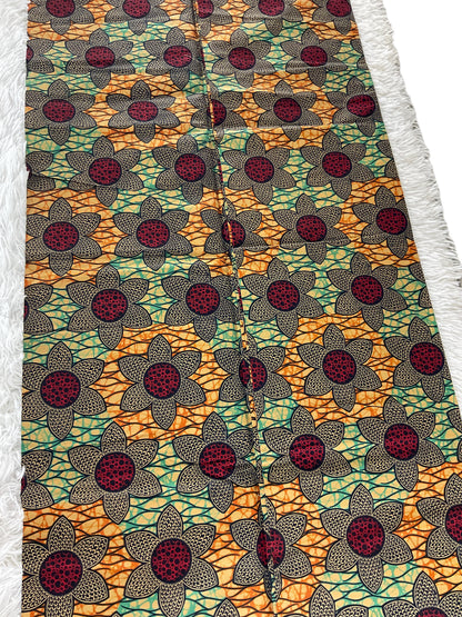 Green Brown African fabric/Ankara fabric/African Wax Print/KM10