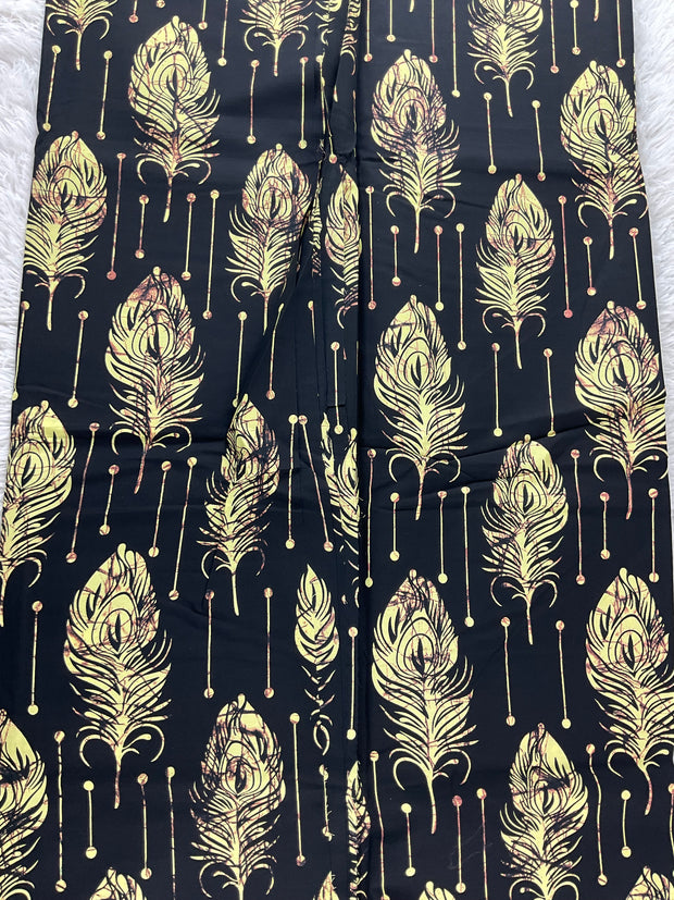 Black and Cream African Fabric/African Print/Ankara fabric/ Wax print/MK591