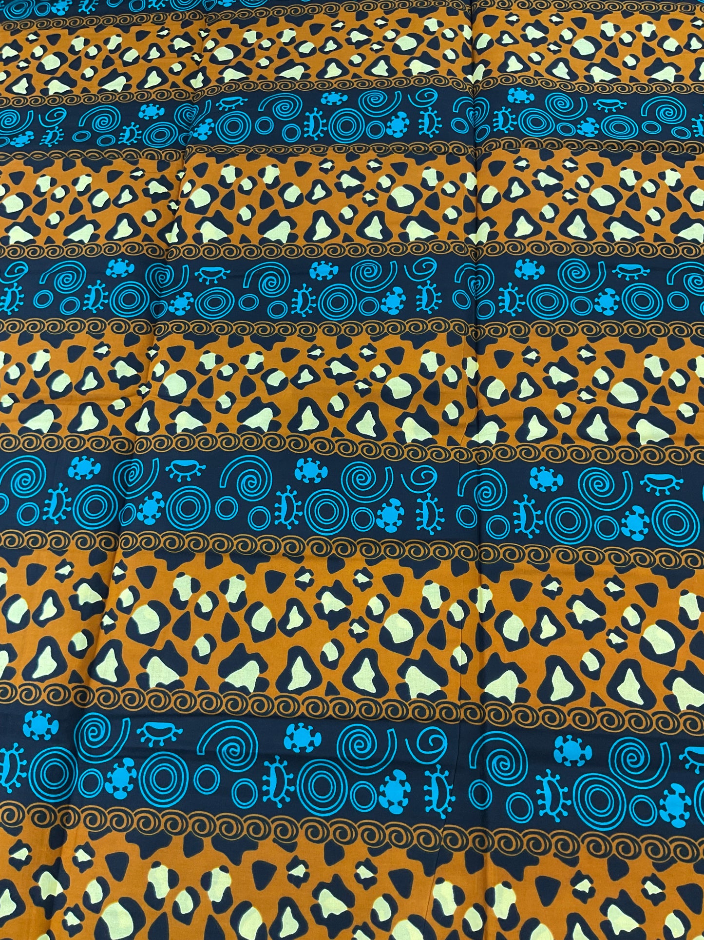 African fabric/Ankara fabric/Ankara fabric/KM109/African Print/African Wax/Teal and Brown Ankara
