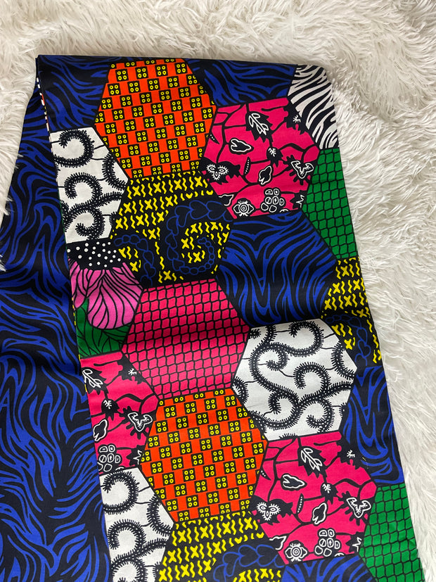 African Fabric/Ankara Fabric/African Prints/Danshiki Fabric/Kente/Mudcloths/Blue African Fabr