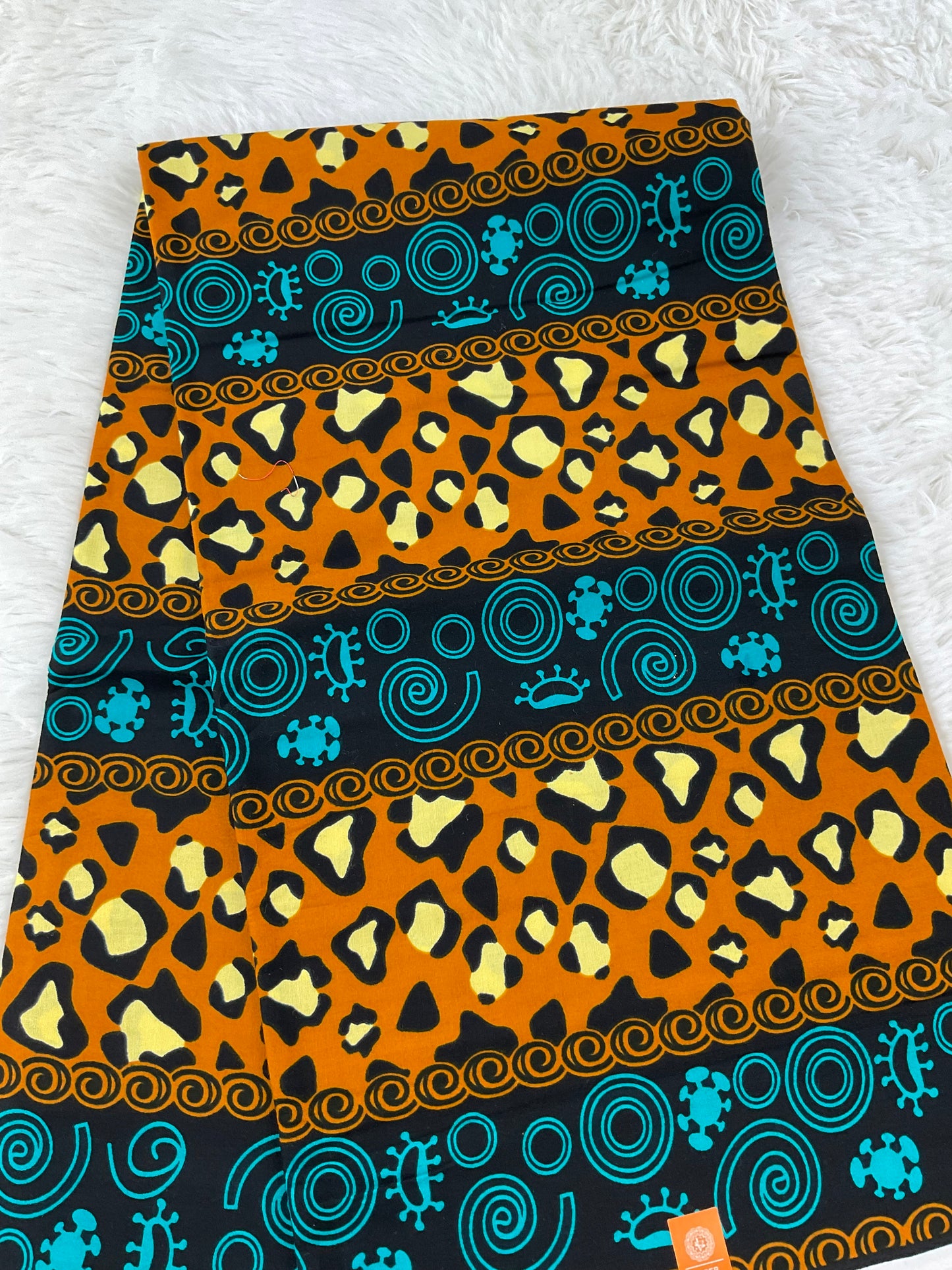 African fabric/Ankara fabric/Ankara fabric/KM109/African Print/African Wax/Teal and Brown Ankara
