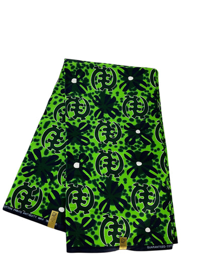 Green Black African fabric/Ankara fabric/African Wax Print/KM10