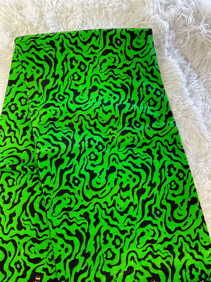 Ankara fabric/African fabric/Ankara fabric/Danshiki fabric/African print/Ankara fabric for dress/ African textile for crafts/Green and Black Ankara/KM72