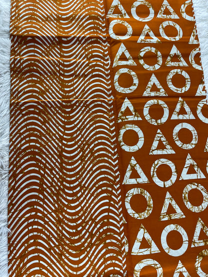 African fabric/Ankara-Mustard and Cream Color/Danshiki/African print/African Print/KM57/