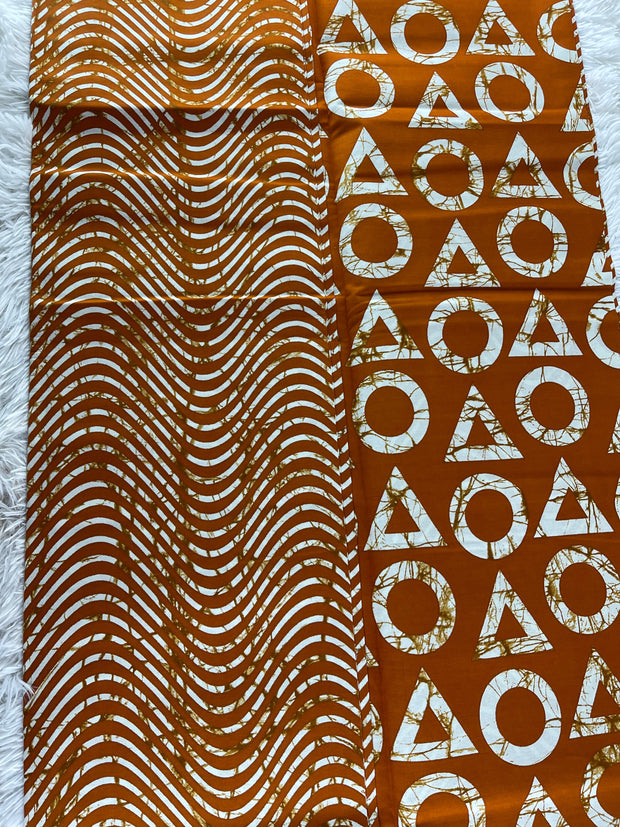 African fabric/Ankara-Mustard and Cream Color/Danshiki/African print/African Print/KM57/