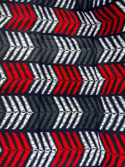 African fabric/Ankara fabric/ Danshiki/Danshiki fabric/African print/Ankara fabric for dress/ African textile for crafts/African Print/KM57/African Fabrics/Red White and Grey Fabric