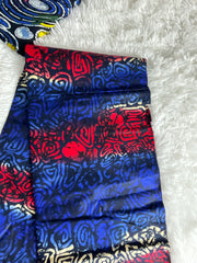 African fabric/Ankara fabric/African print/KM6a/Red and Blue Fabric