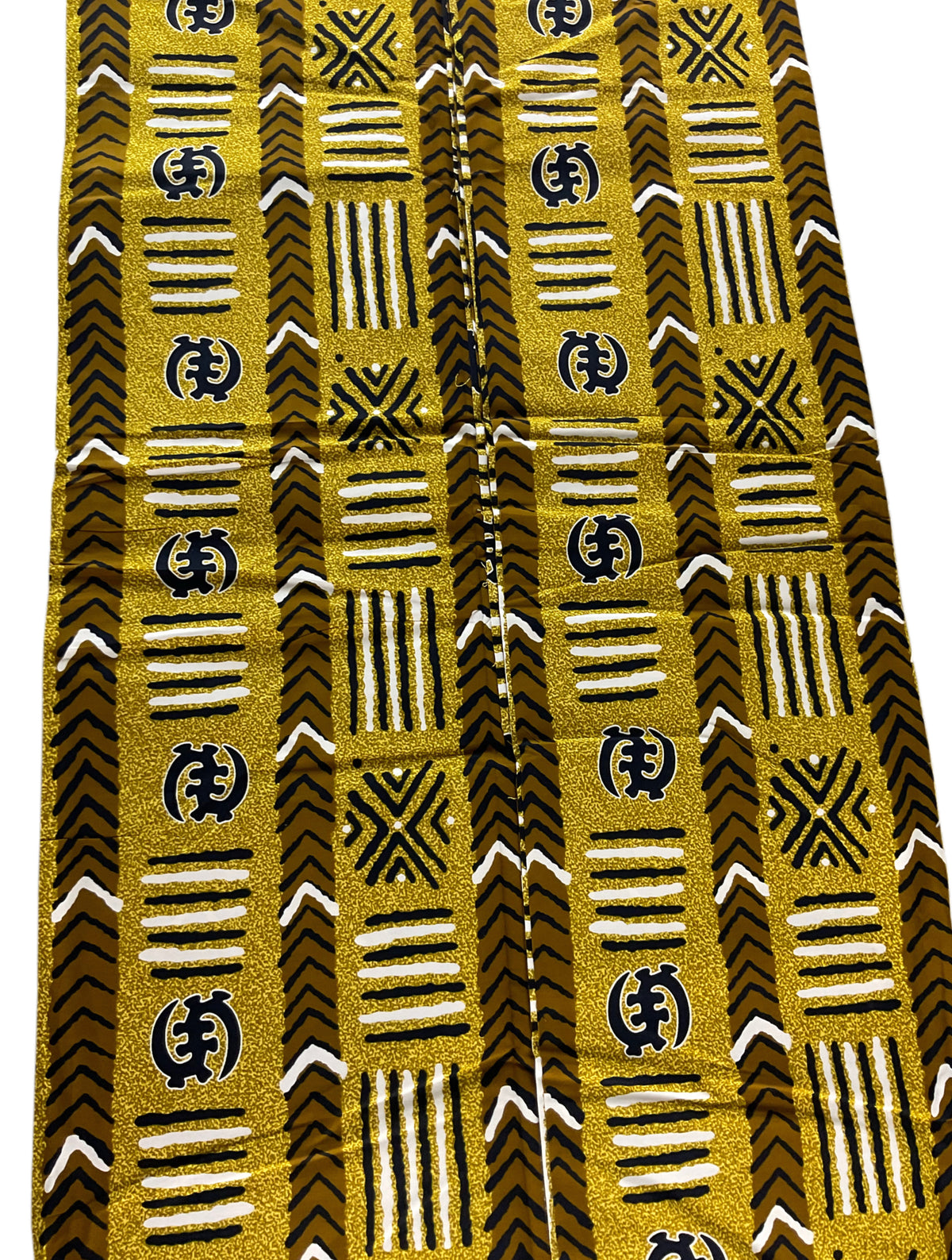 African Print Fabric/Cotton Ankara 100%/Gold Black White Color/African Clothing/KM1