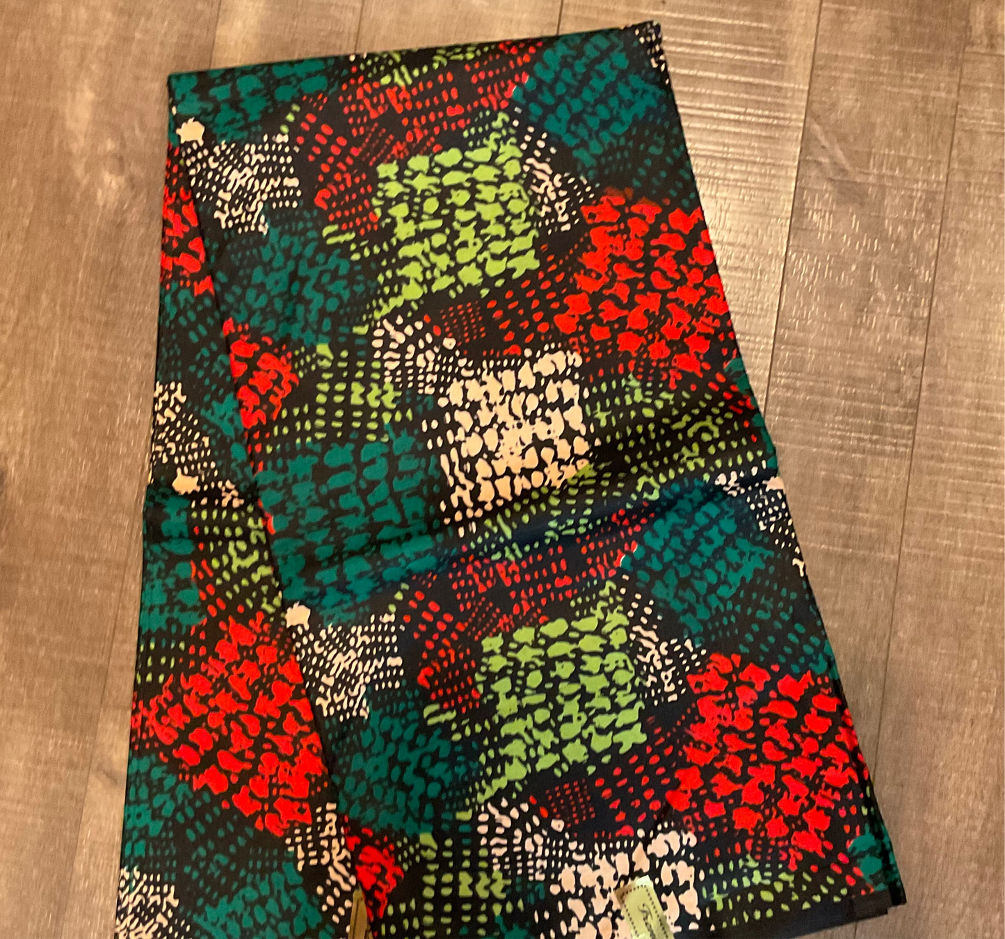 African fabric/Ankara fabric/Ankara fabric/KM109/African Print/African Wax/Green and Red Ankara