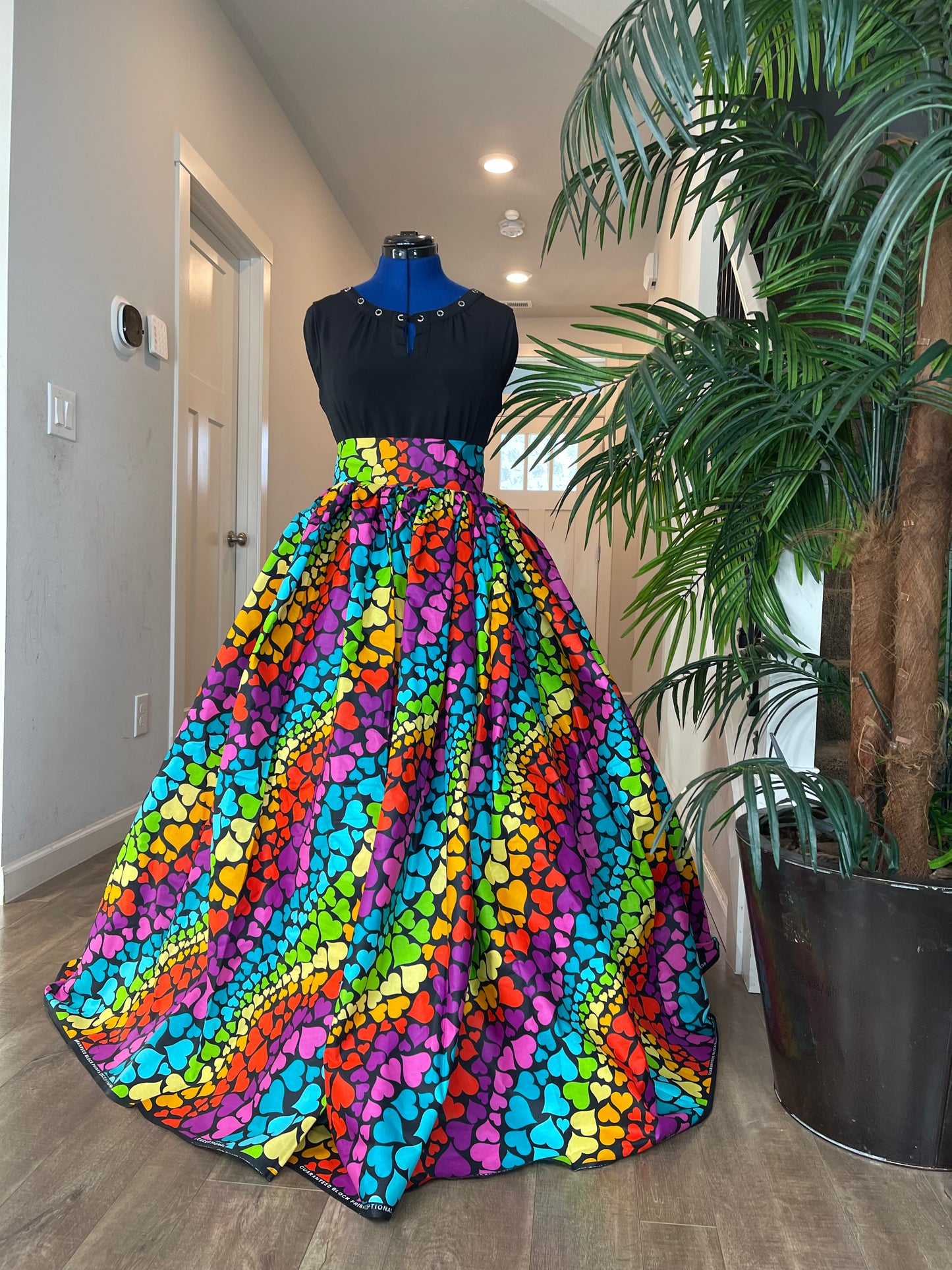 Bold Ankara High-Waist African Print Skirt – Handmade with Vibrant Wax Fabric/Ankara Skirt
