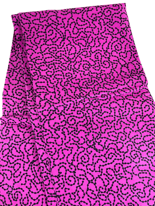 African fabric/Ankara-Pink Black Color/By The Yard/KM104V/Cotton Fabric