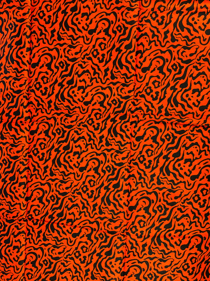 Ankara fabric/African fabric/Ankara fabric/Danshiki fabric/African print/Ankara fabric for dress/ African textile for crafts/Orange and Black Ankara/KM72
