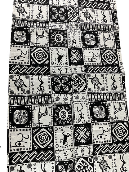 Black White African Print Fabric/Ankara Fabric Per Yard/Tribal Print/Africanwaxprint