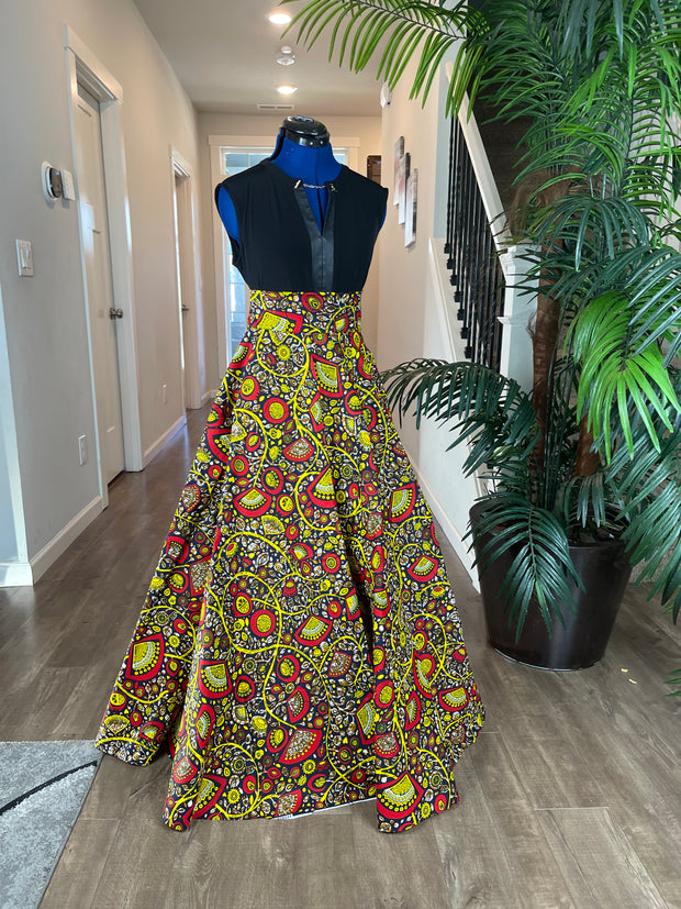 Red and Gold African Skirt/African Clothing For Women/Ankara Skirt.QT14