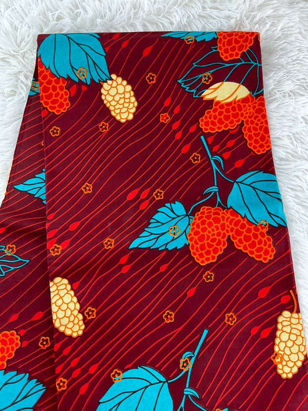 African fabric/Ankara fabric/ Danshiki/Danshiki fabric/African print/Ankara fabric for dress/ African textile for crafts/African print for sewing/KM10/Orange African Fabric