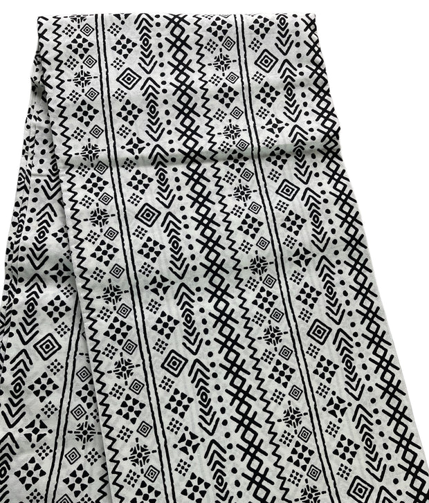 White and Black African fabric/Ankara fabric/African Wax Print/KM104