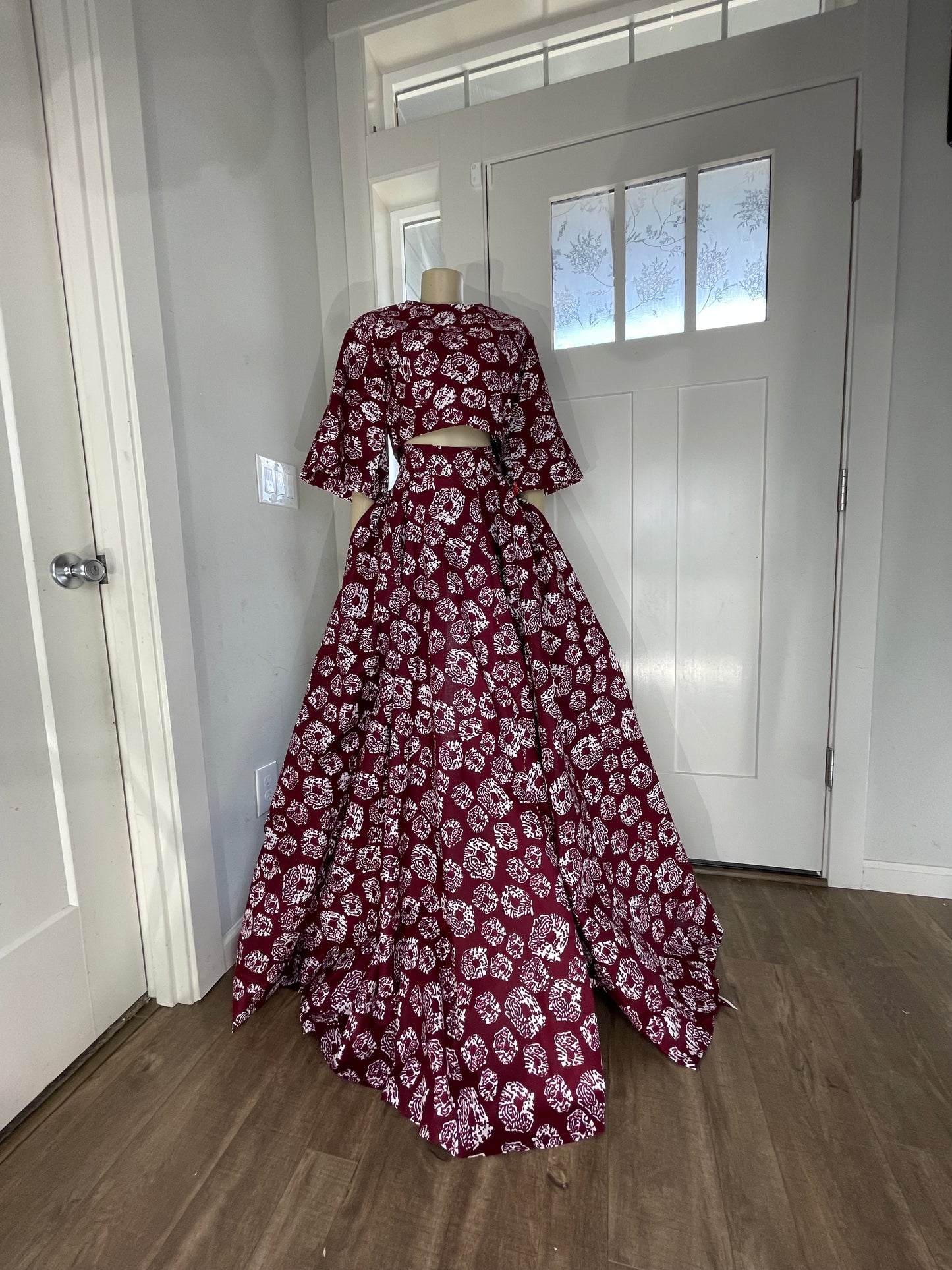 African Dress/Ankara Crop Top and Skirt/