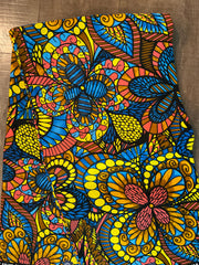 African fabric Ankara fabric/African wax print/Yellow and Blue Fabric