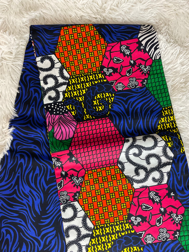 African Fabric/Ankara Fabric/African Prints/Danshiki Fabric/Kente/Mudcloths/Blue African Fabr