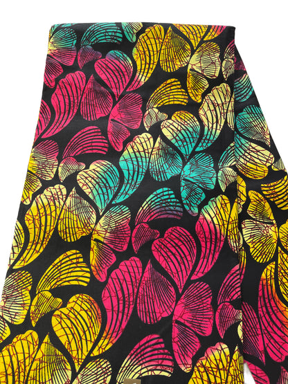 African fabric/Ankara fabric/Ankara fabric/KM109/African Print/African Wax/Yellow Pink Ankara
