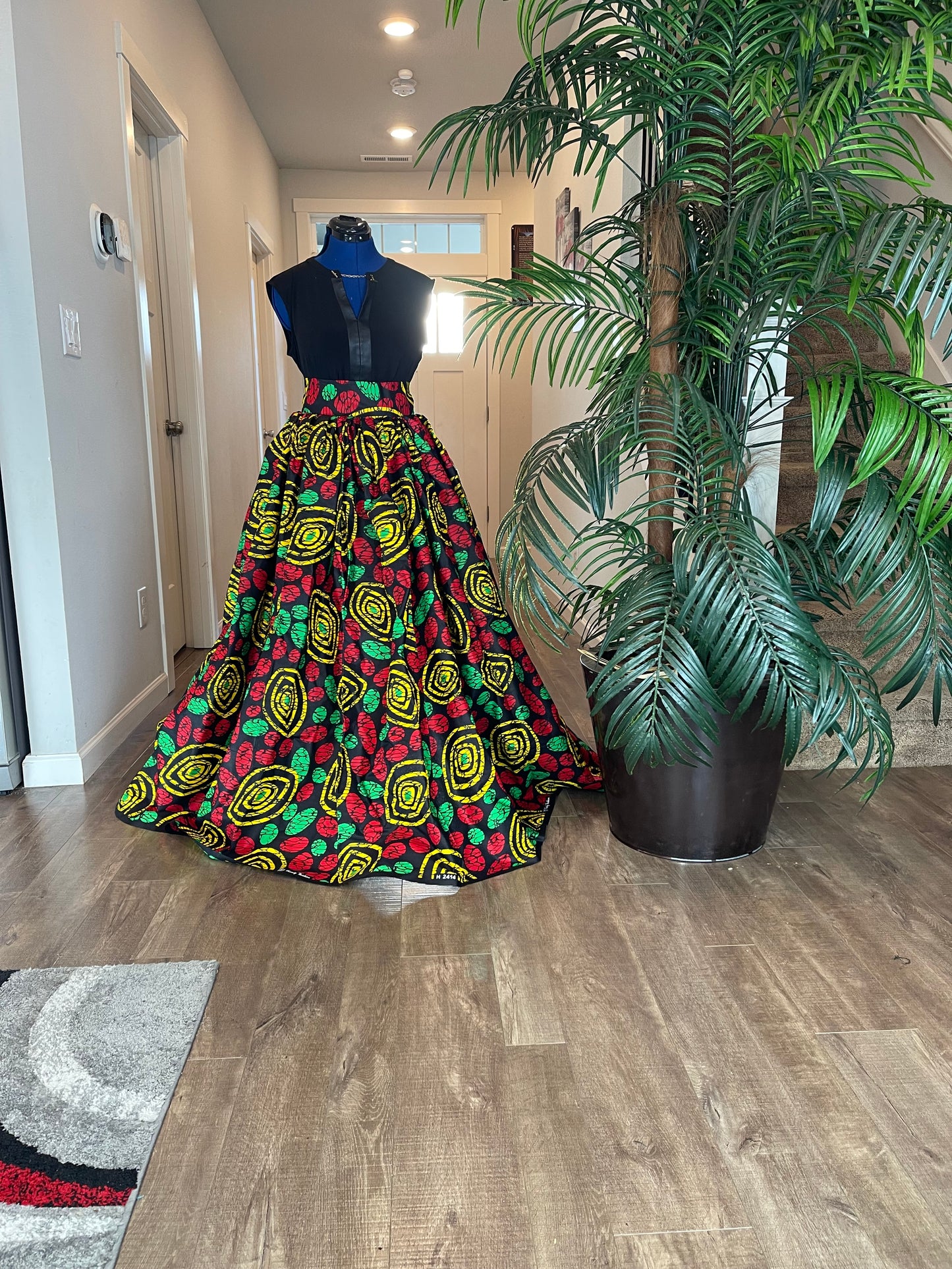 Green and Red African Skirt/African Clothing For Women/Ankara Skirt.QT8