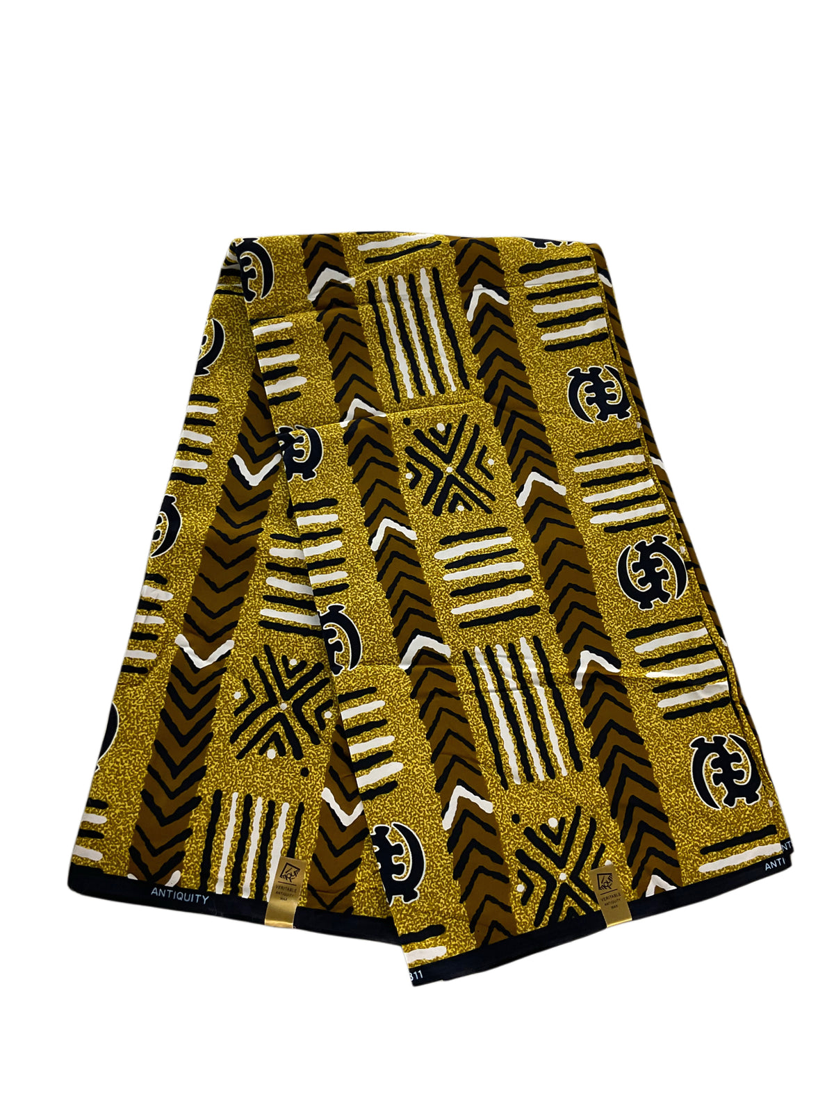 African Print Fabric/Cotton Ankara 100%/Gold Black White Color/African Clothing/KM1