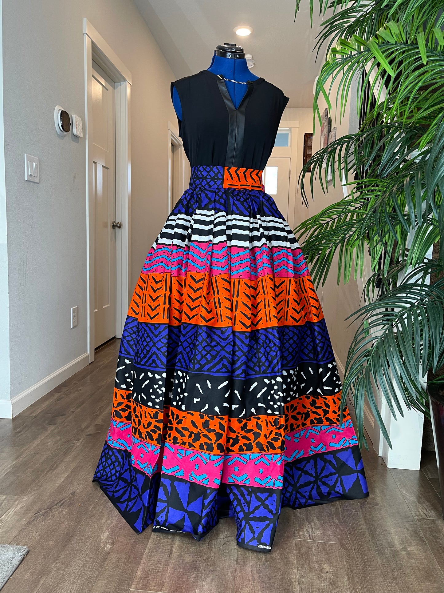 African Skirt/Ankara Skirt/Pink Orange And Blue Skirt/African Clothing.
