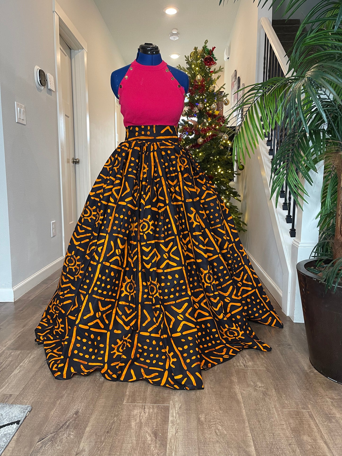 African Skirt With Pockets/Ankara Skirt/African Clothing For Women/VA1