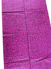 African fabric/Ankara-Pink Black Color/By The Yard/KM104V/Cotton Fabric