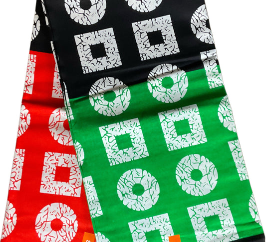 African fabric/Ankara fabric/ Danshiki/Danshiki fabric/African print/Ankara fabric for dress/ African textile for crafts/African Print/KQ57/Black Orange Green African Fabrics