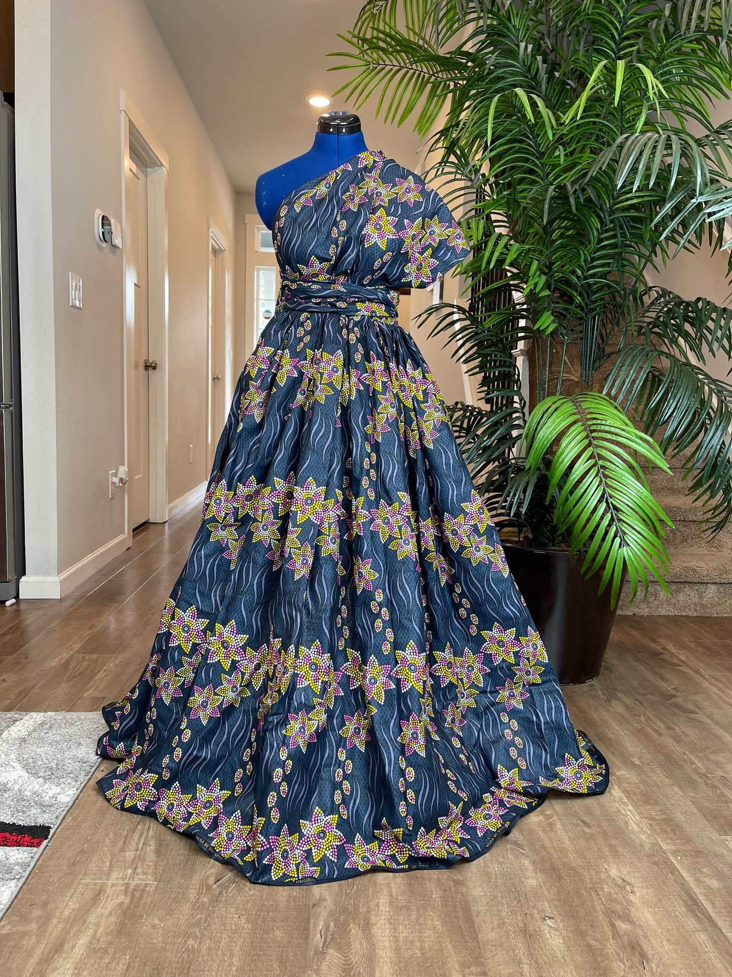 African clothing maxi dress/African fashion dress for women/African women clothing/African women full flare maxi dress with two pockets WP902