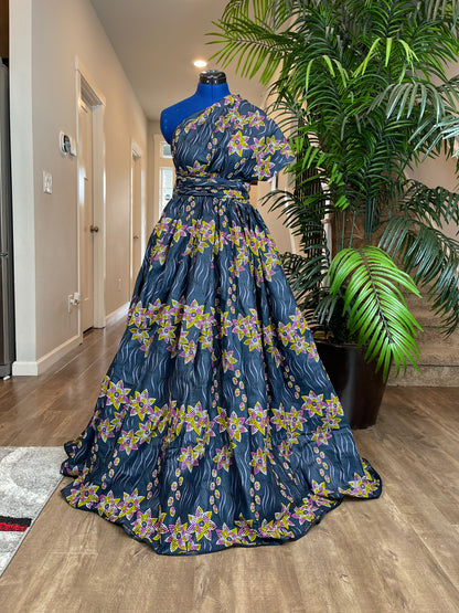 African clothing maxi dress/African fashion dress for women/African women clothing/African women full flare maxi dress with two pockets WP902