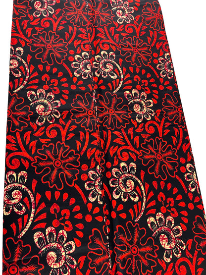 African Fabric/Ankara-Orange and Cream Color/By The Yard/KM670