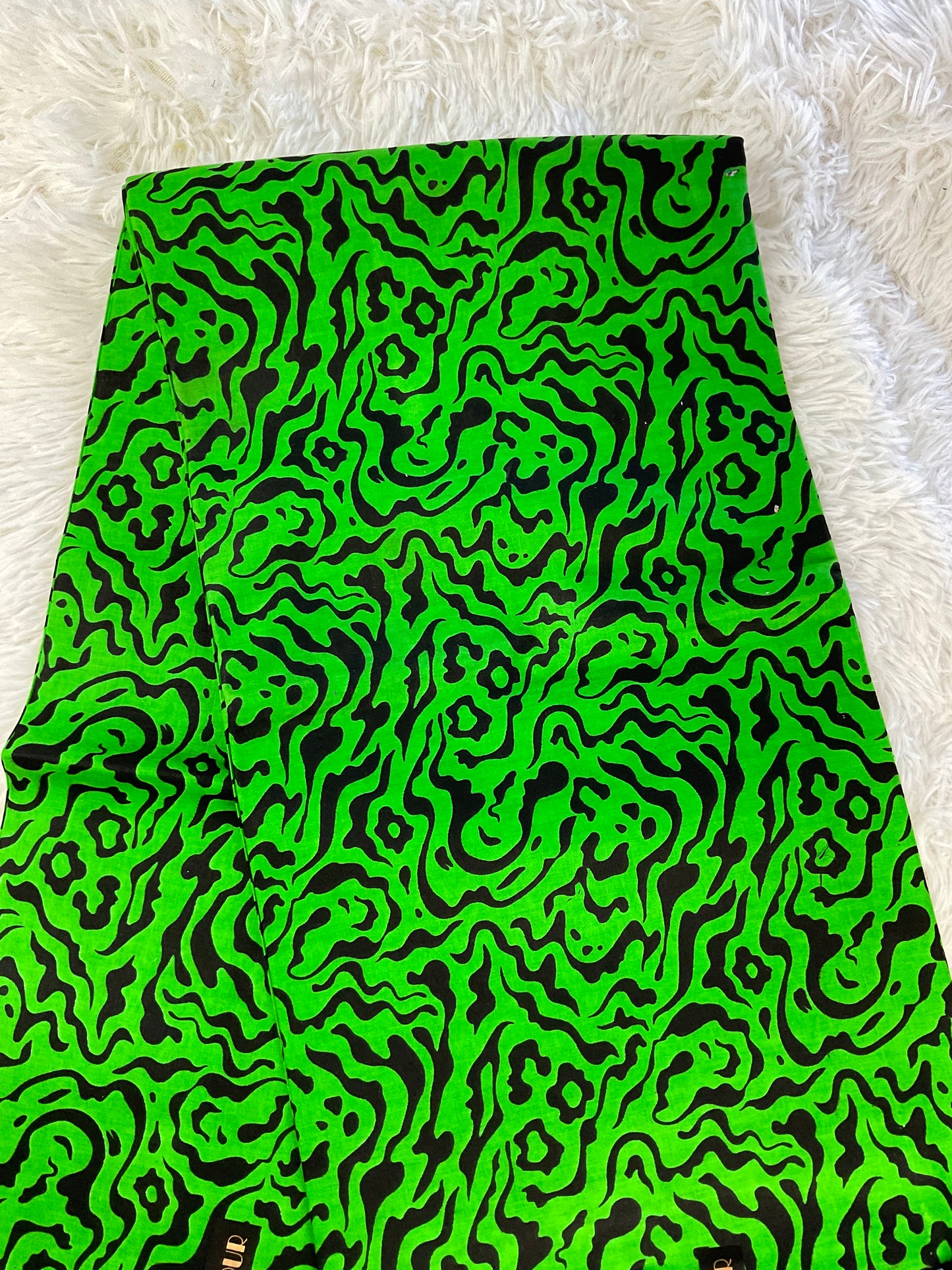 Ankara fabric/African fabric/Ankara fabric/Danshiki fabric/African print/Ankara fabric for dress/ African textile for crafts/Green and Black Ankara/KM72