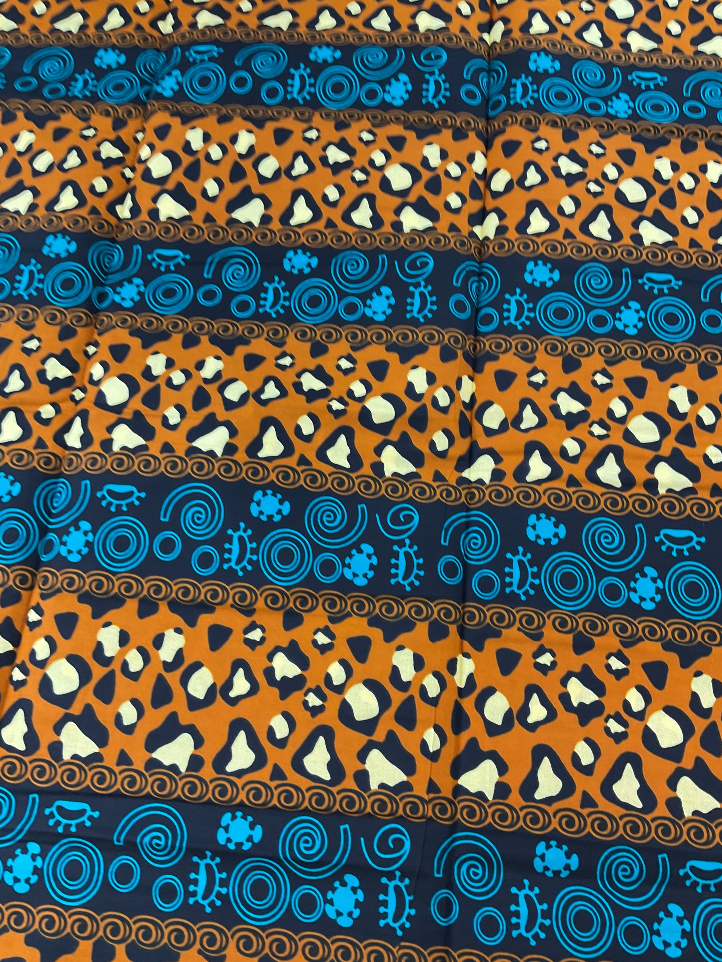 African fabric/Ankara fabric/Ankara fabric/KM109/African Print/African Wax/Teal and Brown Ankara