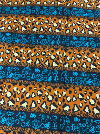 African fabric/Ankara fabric/Ankara fabric/KM109/African Print/African Wax/Teal and Brown Ankara