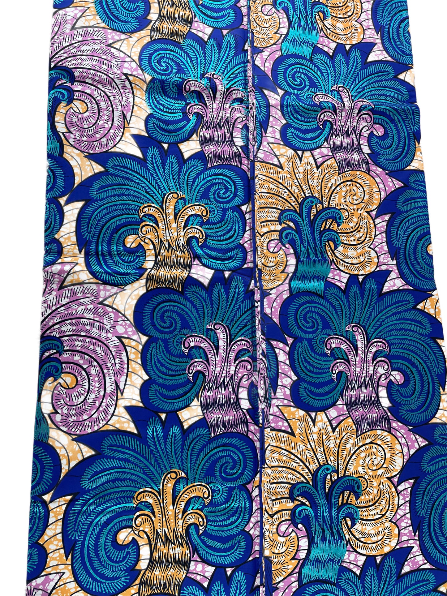 African fabric/Ankara-Blue Pink Gold Color/African Clothing/AK01