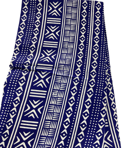 Blue and White African Fabric/African prints/ Ankara fabric/ Wax print/ African fabric for decor/ African fabric for crafts/African headwrap/MK604
